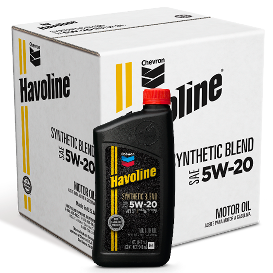 Havoline Synthetic Blend Motor Oil 5W-20 Quart Case