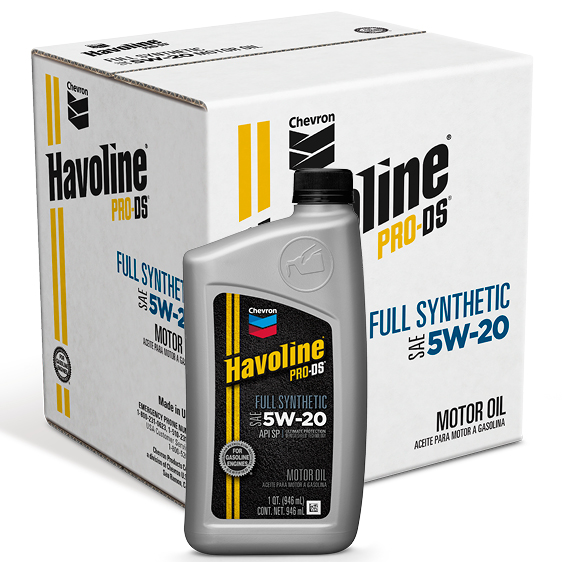 Havoline ProDS Full Synthetic Motor Oil 5W-20 Quart Case