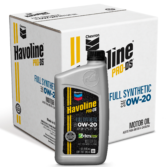 Havoline ProDS Full Synthetic Motor Oil 0W-20 Quart Case